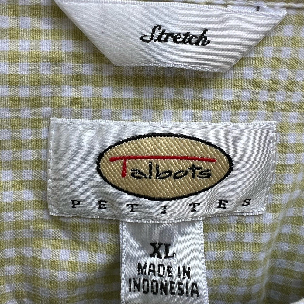 TALBOTS Tan Gingham Popover Top Shirt Women’s XL NWT NEW - Picture 6 of 10